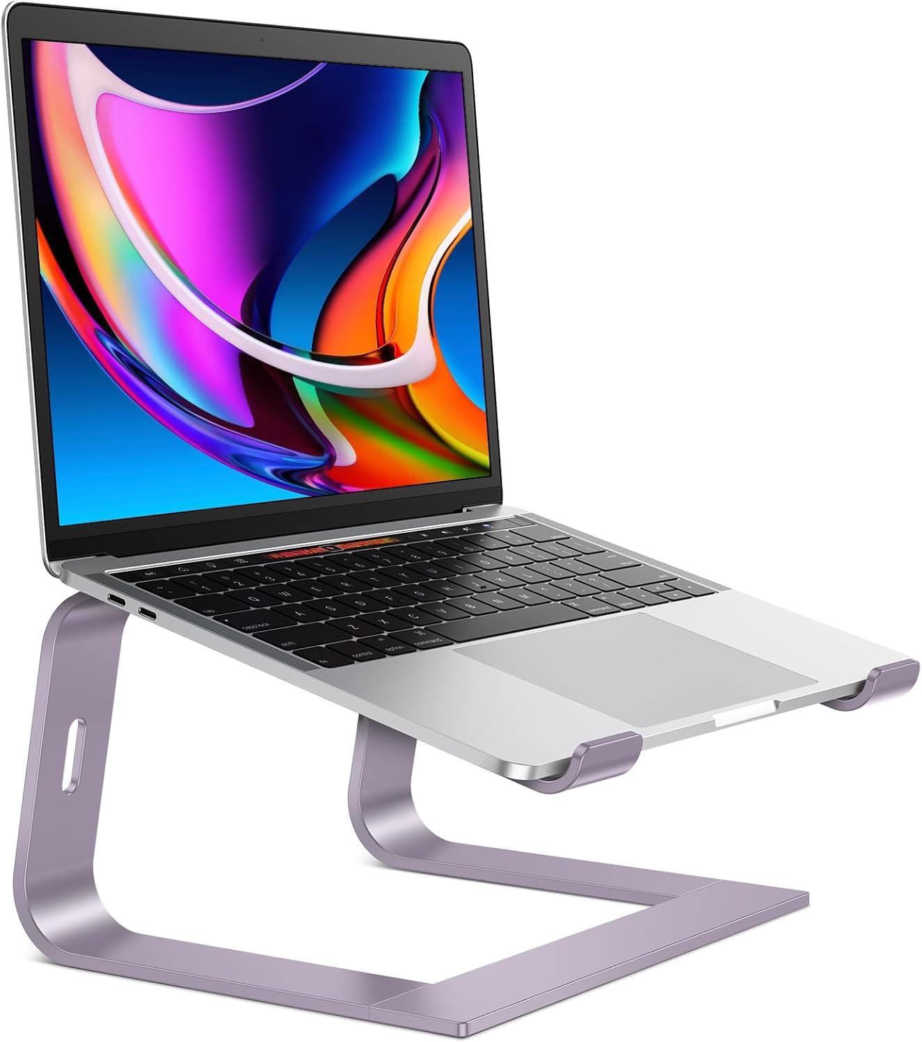 OMOTON Laptop Stand, Detachable Laptop Mount, Aluminum Laptop Holder Stand for Desk, Compatible with MacBook Air/Pro, Dell, HP All Laptops (11-16 inch), Silver