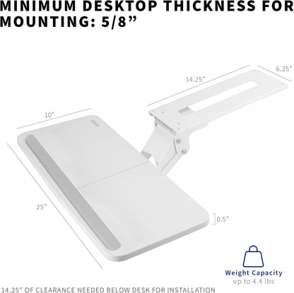 VIVO Adjustable Computer Keyboard & Mouse Platform Tray Ergonomic Under Table Desk Mount Drawer Underdesk Shelf (MOUNT-KB03B)