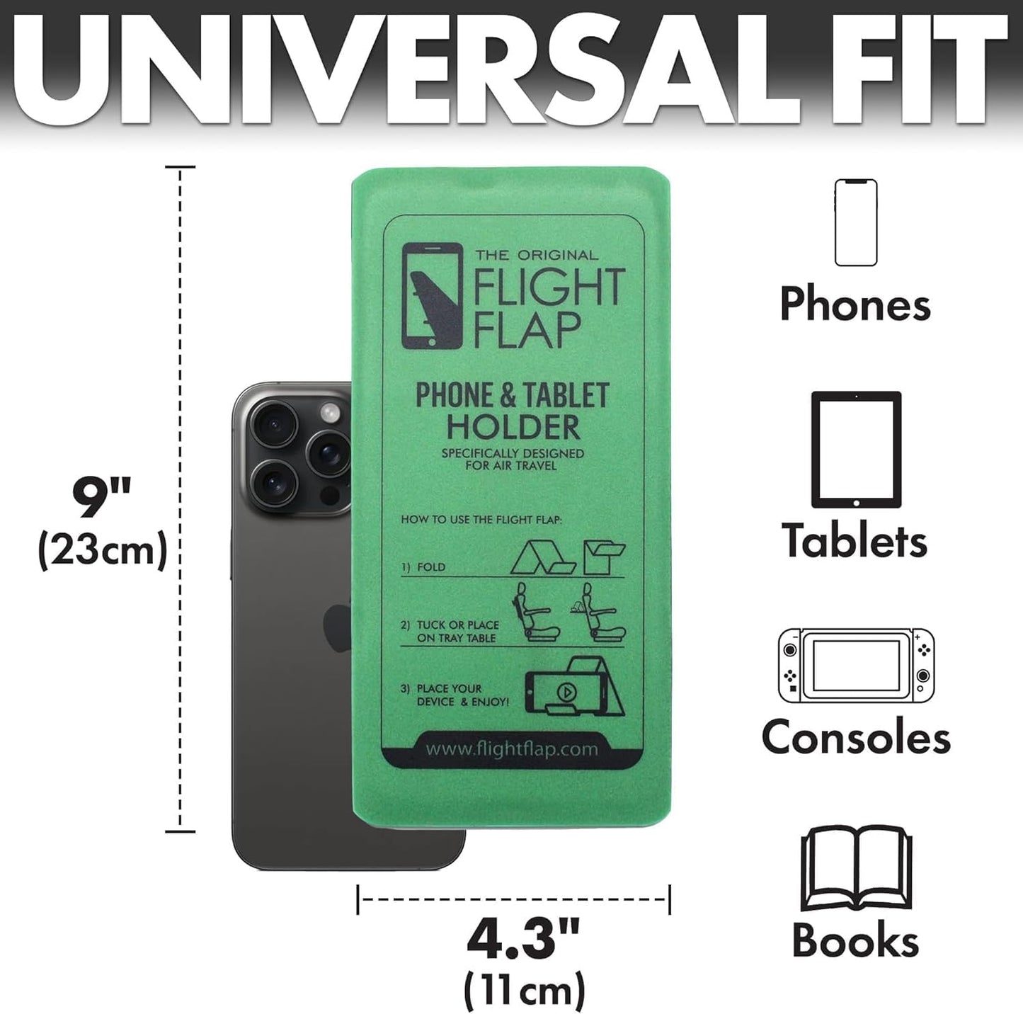 Flight Flap Airplane Phone Holder, Flexible Cell Phone Holder, Folding Cellphone Stand for Desk, Bed, Office, Treadmill - Airplane Gadgets for Long Travel Accessories - Plane Essentials (Silicone)
