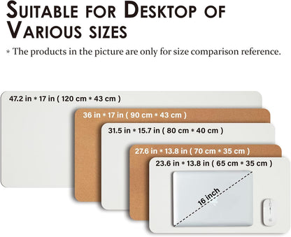 Cork Desk Mat - Dual-Sided Desk Pad for Office and Home - Desk Organization and Accessories - Ideal for Large Mouse Pad and Desk Mats on Top of Desks(Dark Green,90cmx 43cm)