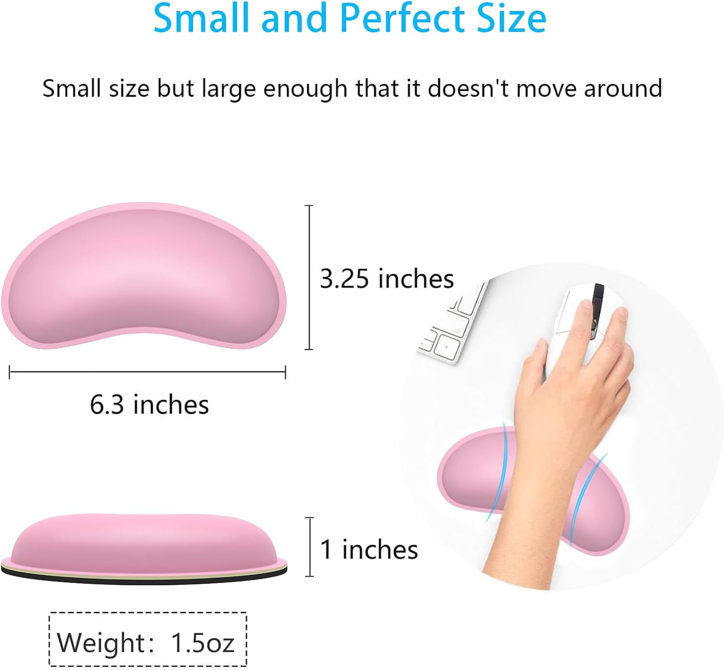 Dapesuom Keyboard Wrist Rest Set, Cute PU Leather Wrist Cushion for Computer Keyboard and Mousepad, Memory Foam Mouse Pad Rests Support with Non-Slip Base for Typing Pain Relief Laptop, Colonial White