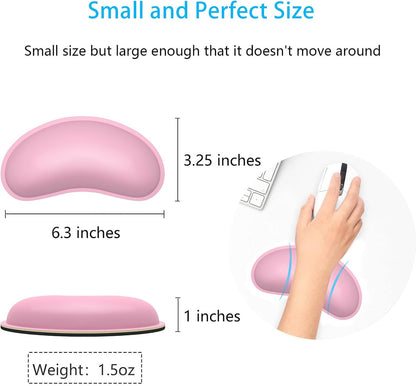 Dapesuom Keyboard Wrist Rest Set, Cute PU Leather Wrist Cushion for Computer Keyboard and Mousepad, Memory Foam Mouse Pad Rests Support with Non-Slip Base for Typing Pain Relief Laptop, Colonial White