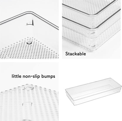 Mesh Tray Silverware Drawer Organizer, Utensil Cutlery Tray Office Supplies with Interlocking Arm Drawer Dividers Organizer for Flatware, Knives,Home,Office, School,Bedroom 12X6'' Black