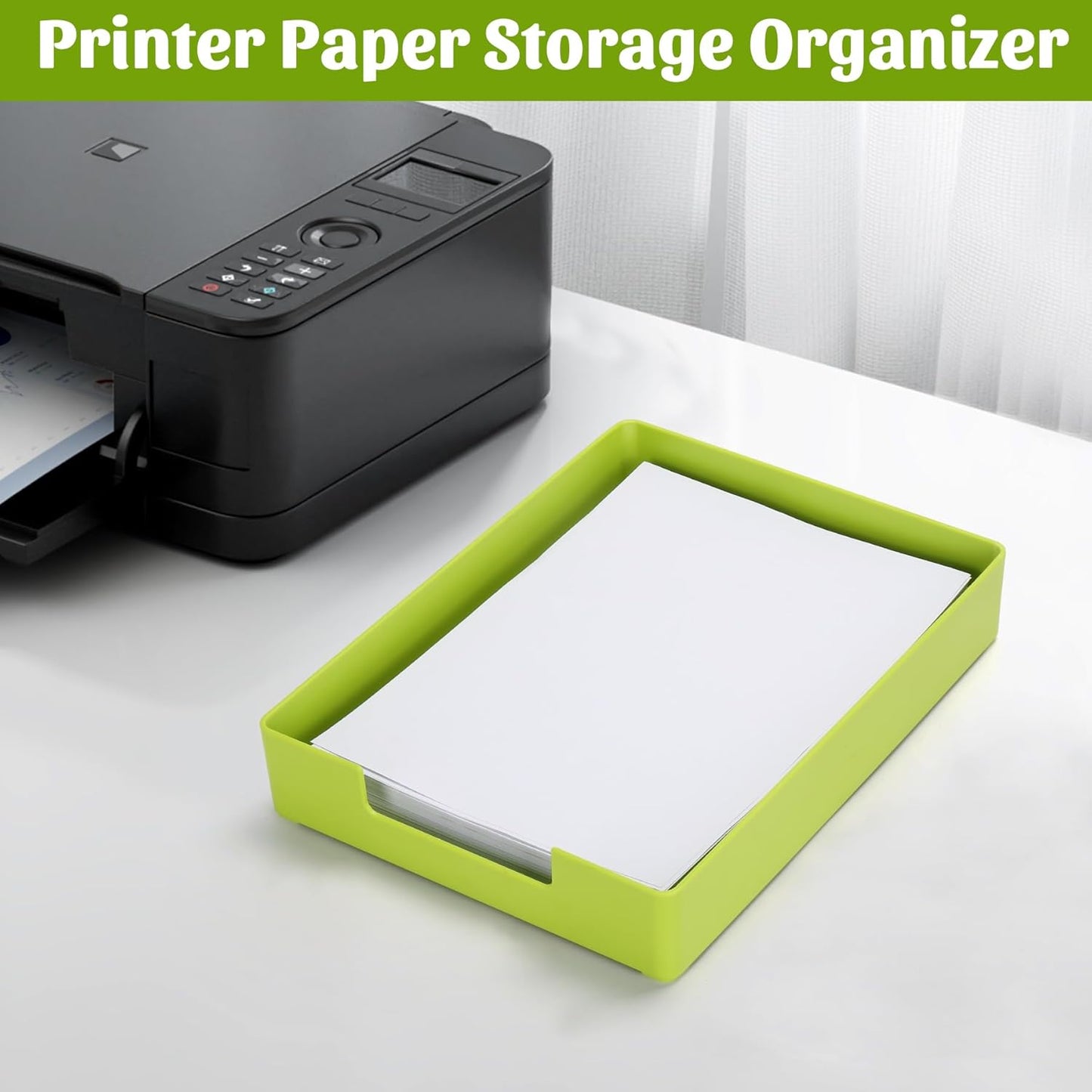 Letter-Size Tray Desk Letter Tray Paper Tray, Sturdy Heavy-Duty Plastic Printer Paper Tray, Single-Tier Stackable File Storage Organizer for Office Home (Clear)