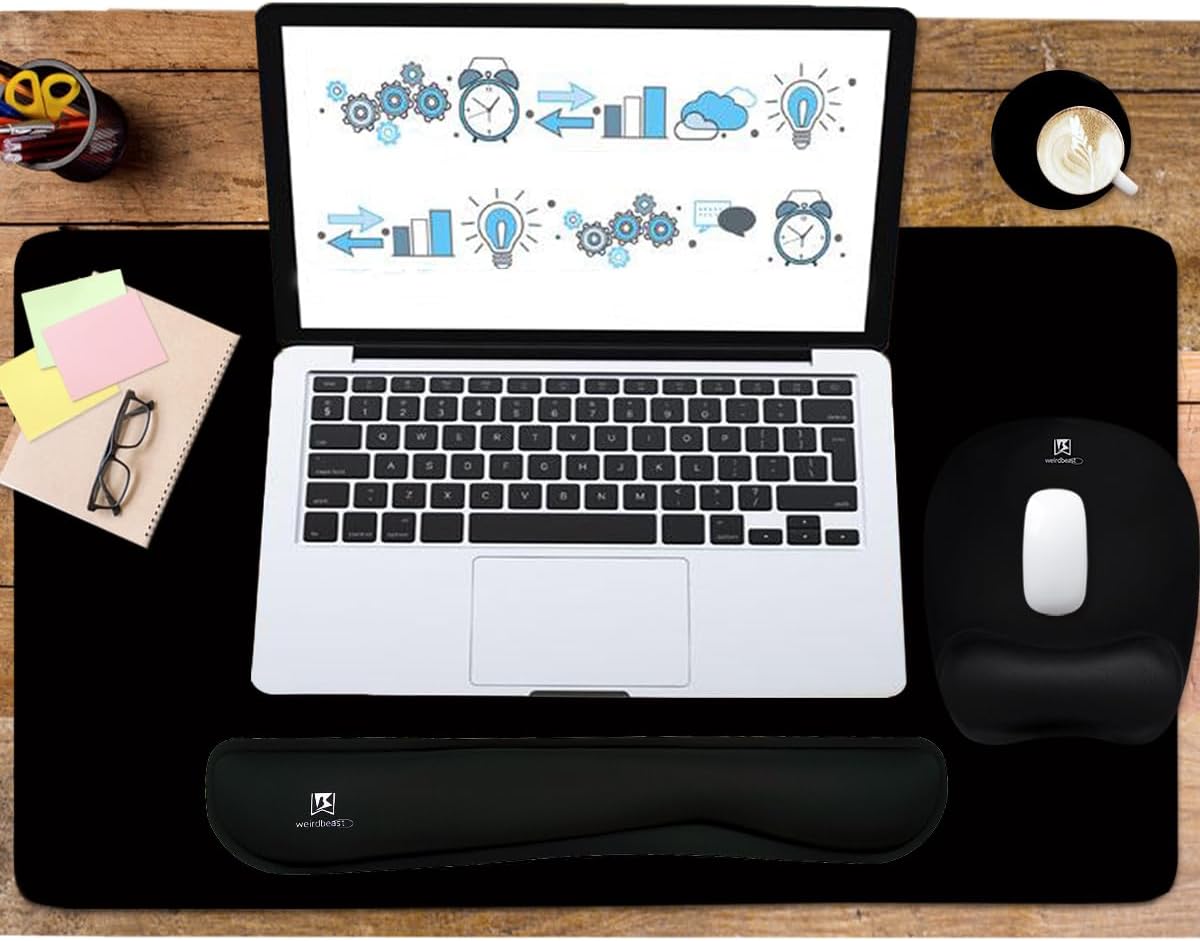 Memory Foam Set Wrist Rest Pad & Mouse Wrist Rest Support,Ergonomic Design for Office,Home,Laptop,Desktop Computer,Gaming Keyboard - Pink