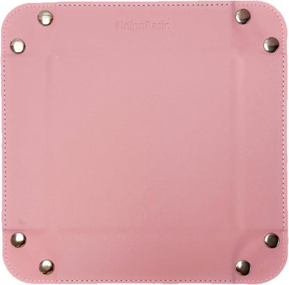 UnionBasic Medium Valet Tray, Jewelry Tray for Rings Watches Earrings, Entryway Catchall Caddy for Coins Keys Change, Nightstand Bedside Valet Holder, Trays for Electronic Gadgets, Candy Pink Plus - Colors B
