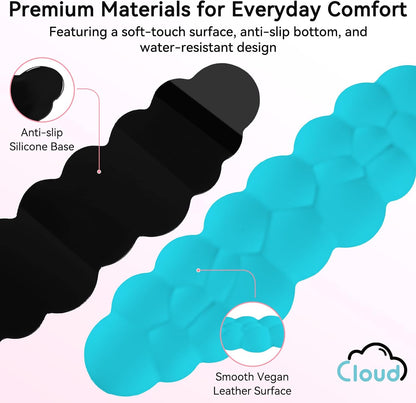 Sushret Cloud Wrist Rest for Computer Keyboard, 4-in-1 Memory Foam Leather Cloud Keyboard Wrist Rest and Mouse Pad Set with Ergonomic Support for Arm and Palm Cushion, Gaming/Work Setup, Rainbow