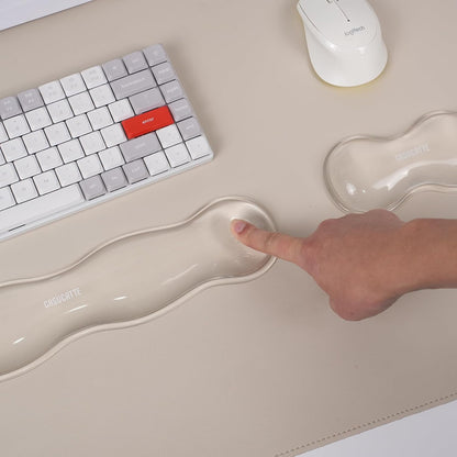 Ergonomic Clear Gel Wrist Rest for Computer Keyboard - Non-Slip Crystal Gel Pad, Soft Comfortable Support, Washable, Office Gaming Wrist Pain Relief