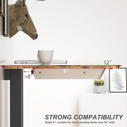 Under Desk Mounted Sliding Drawer with 60 Degree Tilt Panel to Pull Out, 15'' Long & 9'' deep Large Storage Organizer for Sit Stand Workstation