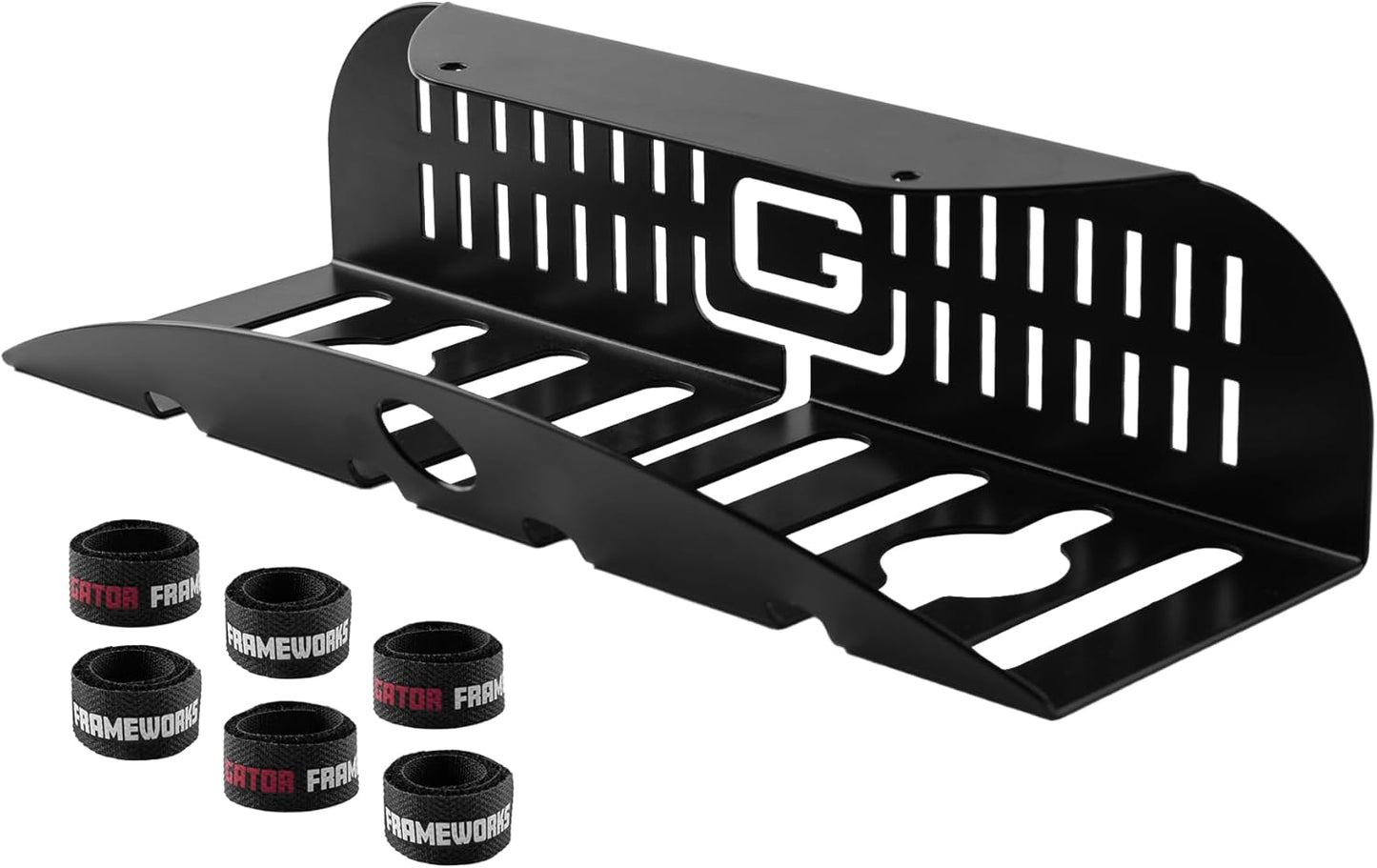 Gator Frameworks Metal Cable Management System - Mounts Under Desk for a Clutter Free Space with 1" Sapced Slots and (6) Cable Ties, (GFW-CBLMGM-MTL)