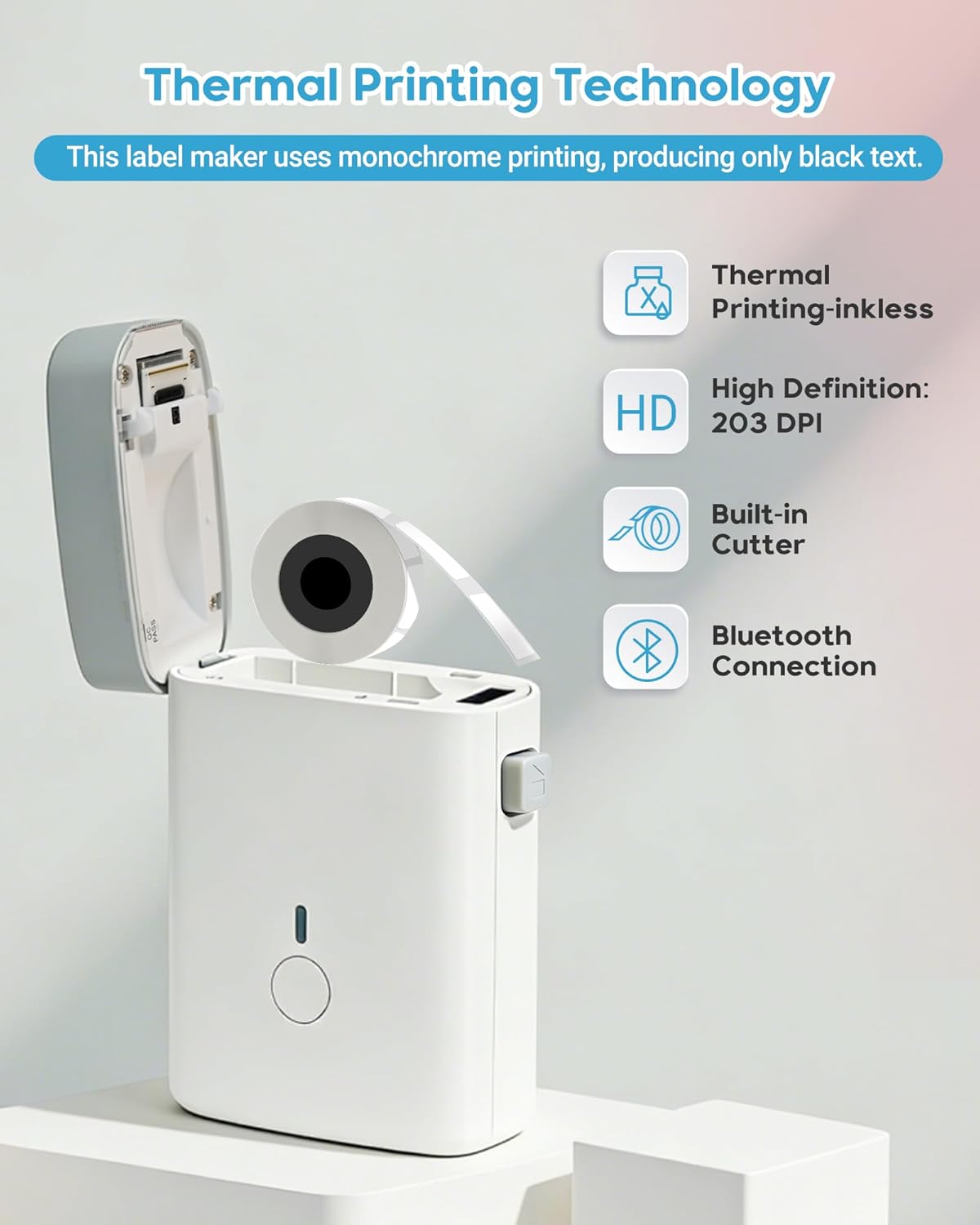 ORGBRO Label Maker Machine with Tape, X1 Portable Bluetooth Mini Label Printer, Support Pre-Cut & Continuous Label, Wireless Small Label Makers with Versatile App for School Home Office Organization