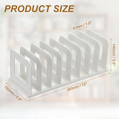 PATIKIL Vertical File Organizer, 8 Slots Desk File Organizer Vertical Upright Holder Plastic Adjustable Shelf Dividers for Desktop Sorter Office Magazine Rack Stand Bookshelf, Green