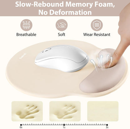 Sushret Mouse Pad and Keyboard Wrist Rest, 3-in-1 Gel Memory Foam Ergonomic Mouse Pad with Wrist Rest Set,Gaming Mousepad Arm Cushion Support for Computer Office Desk Accessories Cute Setup,Sage Green