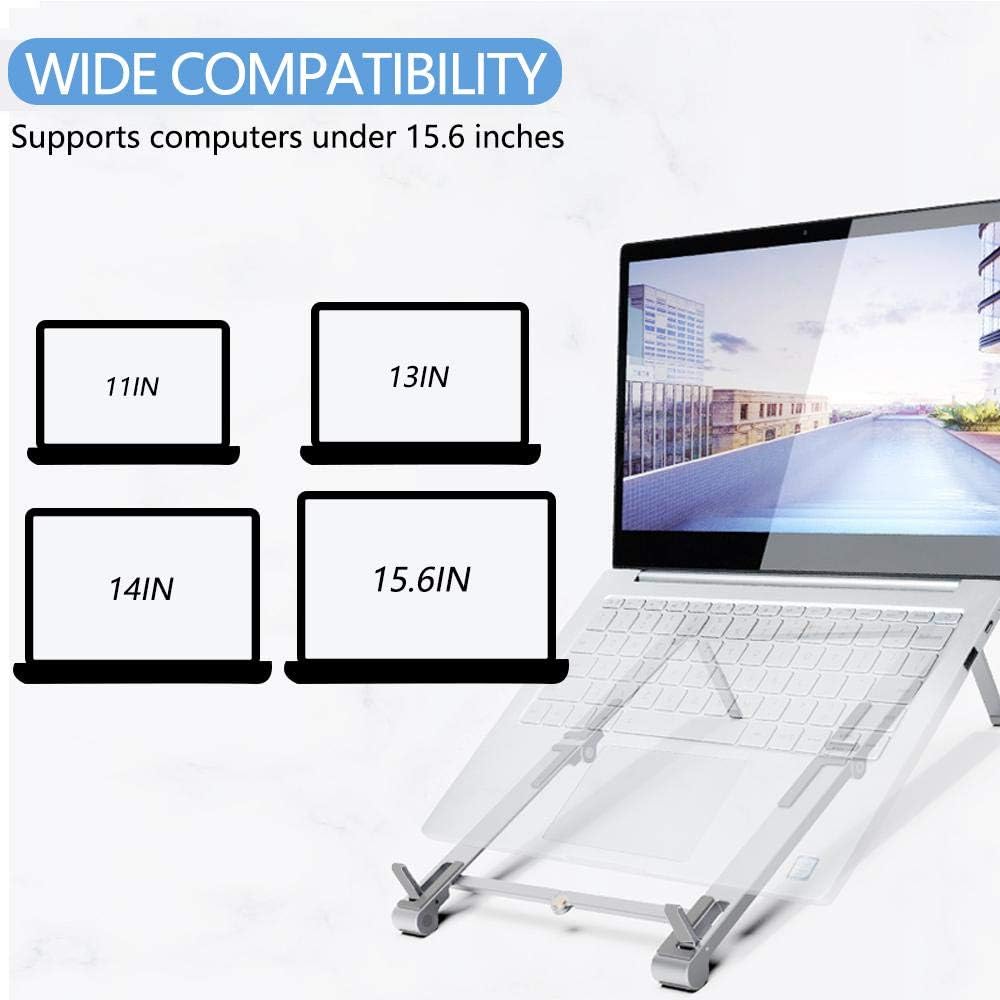 BoxWave Stand and Mount Compatible with HP Envy 2-in-1 Laptop (14-ek0073dx) - Pocket Aluminum Stand 3-in-1, Portable Multi Angle Viewing Riser - Metallic Silver
