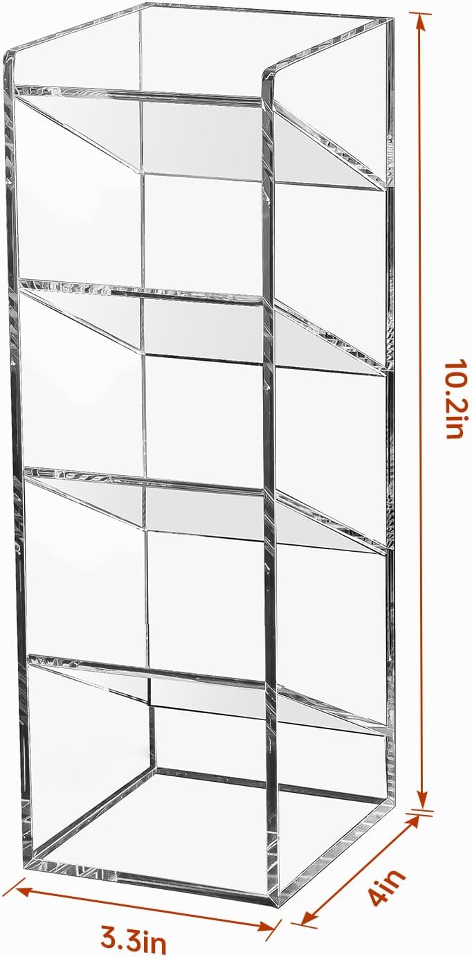 BEYGORM Acrylic Vertical Marker Organizer for 150 Markers with 13 Compartments, Clear Angled Pen & Pencil Holder, Large Desk Stationery & Art Supply Storage for Office & School (10.2 x 9.8 x 4 Inch)