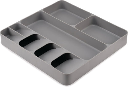 Joseph Joseph DrawerStore Compact Utensil Organizer For Kitchen Drawer Silverware, Flatware Tray, Small, Grey