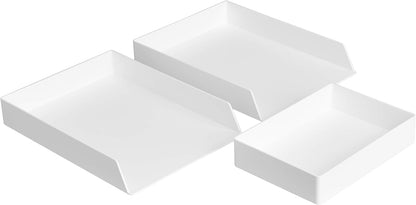 Amazon Basics Rectangular Plastic Desk Organizer with Storage Trays, Accessory Tray for Office Supplies and Pen Holder, 9.4 x 6.7 x 2 inch, Black