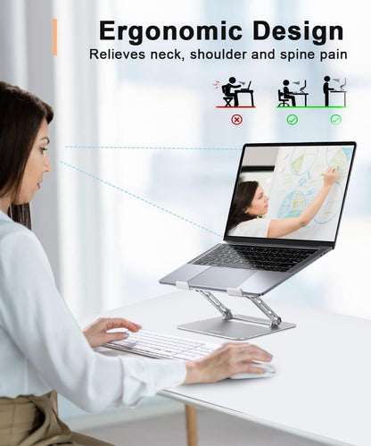 Aoviho Adjustable Laptop Stand for Desk,Portable Laptop Stand Holder and Riser,Foldable Aluminum Notebook Computer Stands for MacBook Air Pro HP Lenovo Dell Samsung Chromebook, 10-15.6 inch, Purple
