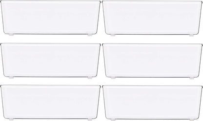 Simple Houseware Clear Drawer Organizer for Office Bin Desk Storage, Assorted Size, 6 Packs