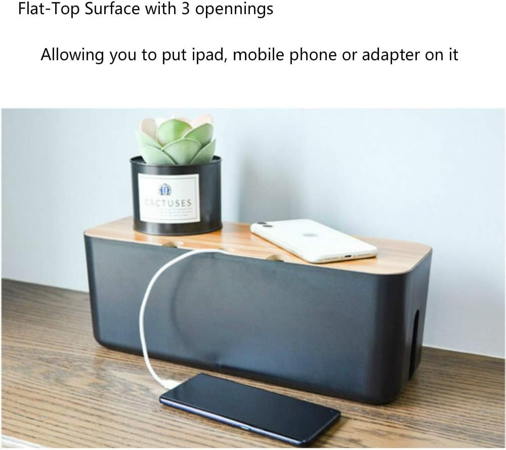 Cable Management Box| Power Stripe Organizer|Cord Organizer Box| Hide and Conceal Power Strips and Electrical Cords from TVs, Computers, and Desks| Keep Pets Safe