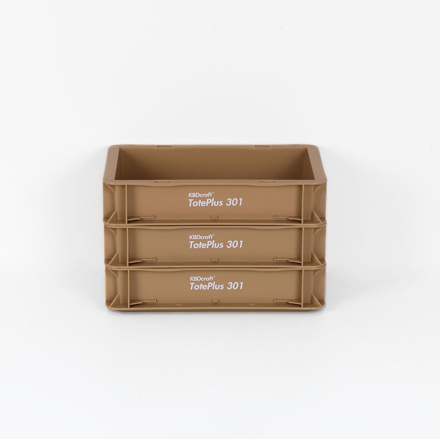 KBDcraft Stackable Storage Bin - Heavy-Duty Plastic Organizer Box and Tray with Straight Walls, small plastic bin totes for storage, 12"x8"x3", 0.5Gal, Green, 3 Pack