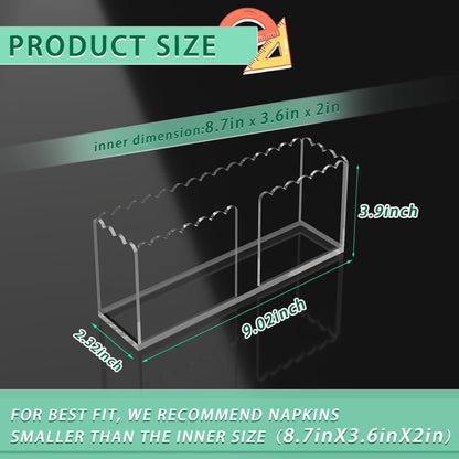 Transparent Acrylic Napkin Holder Clear Guest Paper Disposable Hand Towel Dispenser Tray Organizer For Table Home Kitchen Restaurant and Hotel Business