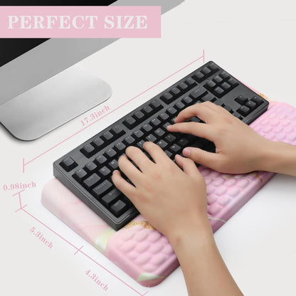 Computer Keyboard Stand Pad with Wrist Rest, Ergonomic Comfy Tilted Keyboard Stand Riser Holder Pad for Office Home (Black)