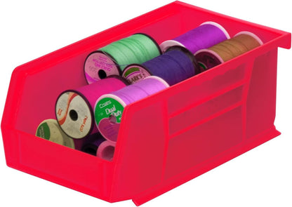 Akro-Mils 30220 AkroBins Plastic Storage Bins, Space-Saving Stackable Bins for Garage, Pantry, Craft Organization, 7" x 4" x 3", Yellow, 24-Pack