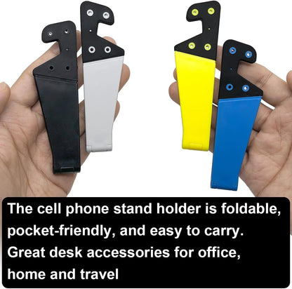 POQOD 2 Pack Cell Phone Stand, Foldable Phone Holder for Desk Compatible with Phone 15 14 13 12 11 Pro Xs Xs Max Xr X 8, Nintendo Switch, All Phones, Black & White