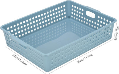 6-Pack Stackable Paper Trays with Handles, Modern Desktop Organizer for A4 Documents, Homework Turn-In Bins for Classroom & Office Use