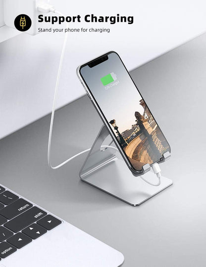 Lamicall Cell Phone Stand, Phone Dock: Cradle, Holder, Stand for Office Desk - Black