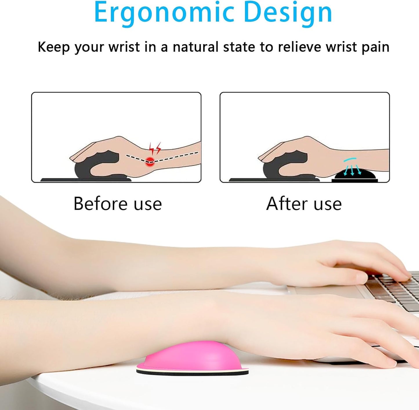 Dapesuom Keyboard Wrist Rest Set, Cute PU Leather Wrist Cushion for Computer Keyboard and Mousepad, Memory Foam Mouse Pad Rests Support with Non-Slip Base for Typing Pain Relief Laptop, Colonial White