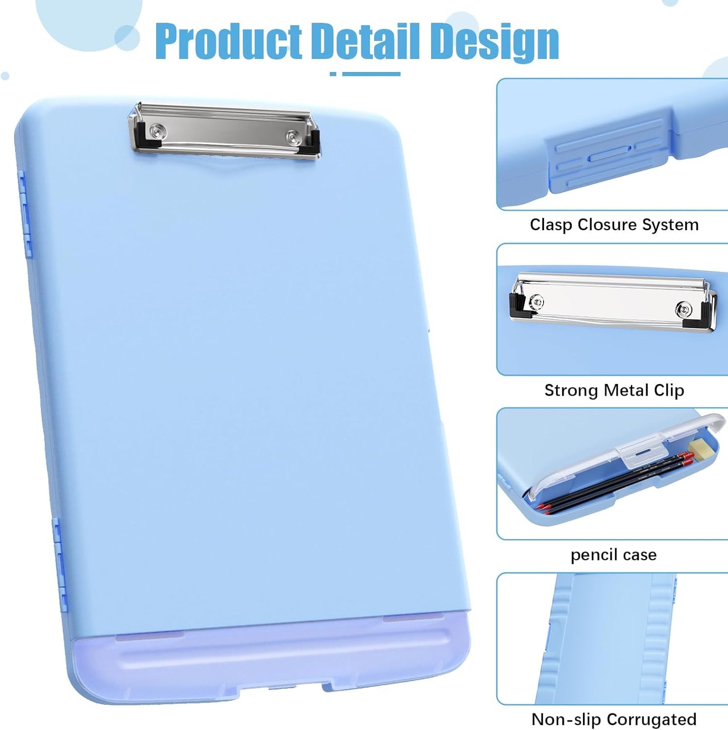 Hongri Clipboard with Storage with Pen Holder, Folder Nursing Clip Board 8.5 x 11 Foilo-Side Opening, High Capacity, Light Weight for Teachers, Classroom. Size 14 x 9.6 x 1.2 in(Pink)
