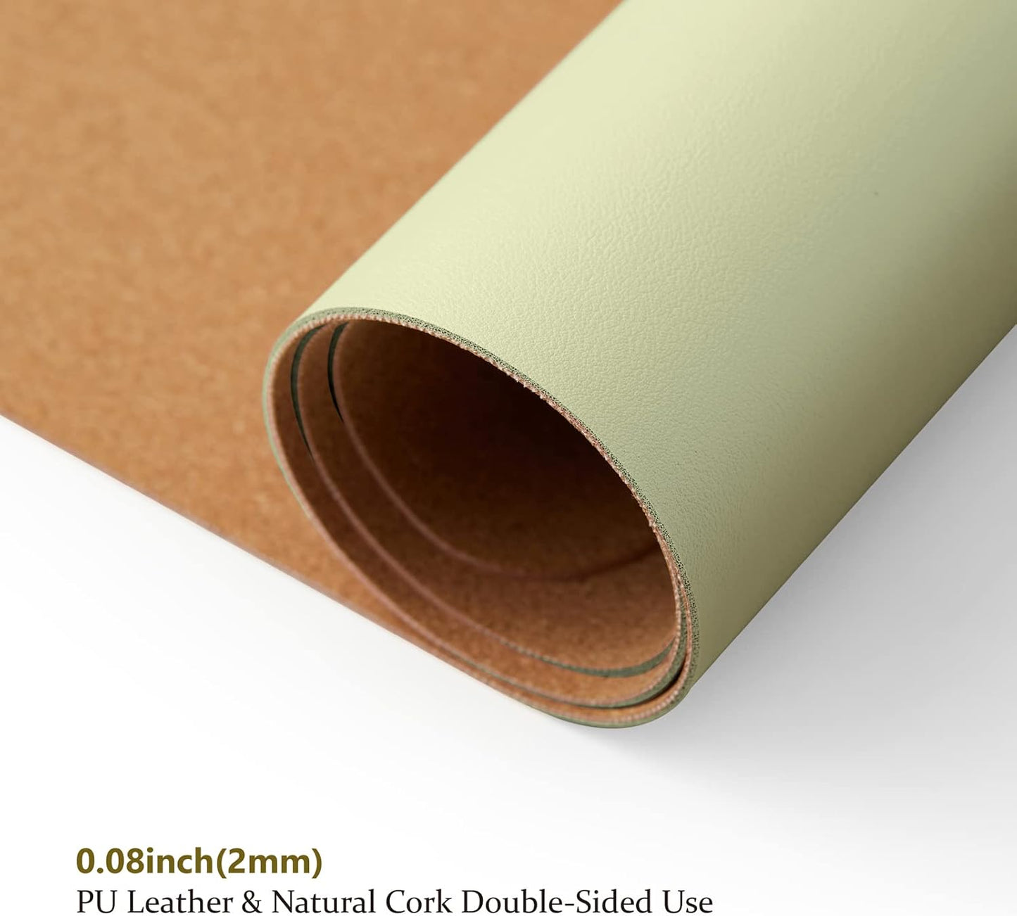 Cork Desk Mat - Dual-Sided Desk Pad for Office and Home - Desk Organization and Accessories - Ideal for Large Mouse Pad and Desk Mats on Top of Desks(Dark Green,90cmx 43cm)
