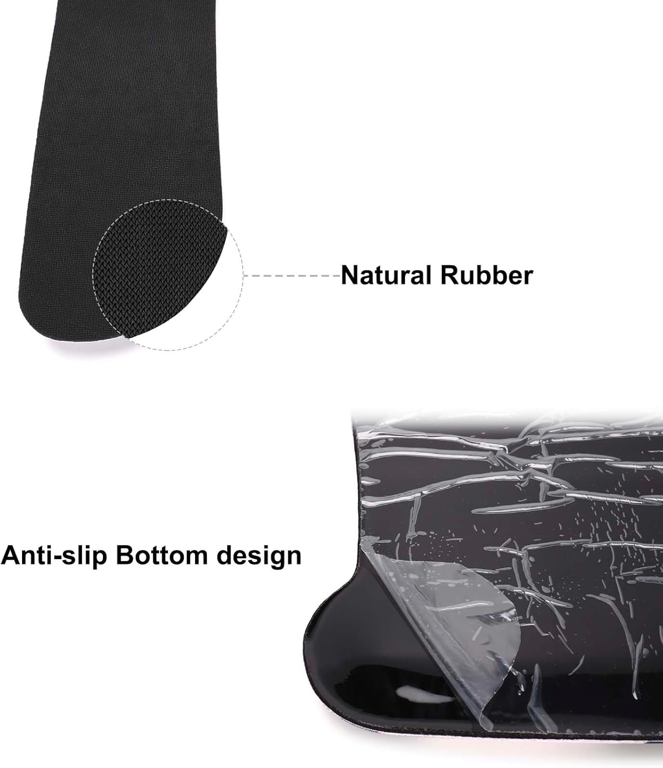 MOSISO Wrist Rest Support for Mouse Pad&Keyboard Set, Leopard Grain Ergonomic Mousepad&Coaster Non-Slip Base Home/Office Pain Relief&Easy Typing Cushion with Neoprene Cloth&Raised Memory Foam, Black