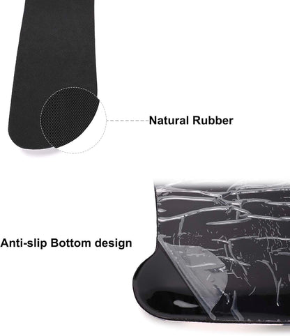 MOSISO Wrist Rest Support for Mouse Pad&Keyboard Set, Leopard Grain Ergonomic Mousepad&Coaster Non-Slip Base Home/Office Pain Relief&Easy Typing Cushion with Neoprene Cloth&Raised Memory Foam, Black