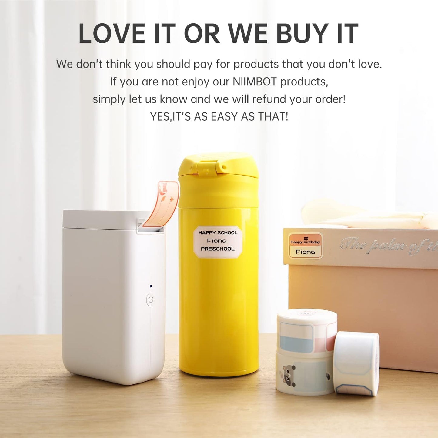 NIIMBOT D110 Label Maker Machine with Label, Small Label Printer Bluetooth Connection Multiple Templates Available for Phone Easy to Use for Office Home Organization Rechargeable White