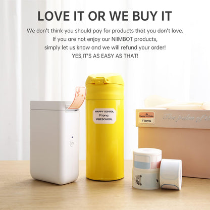NIIMBOT D110 Label Maker Machine with Label, Small Label Printer Bluetooth Connection Multiple Templates Available for Phone Easy to Use for Office Home Organization Rechargeable White