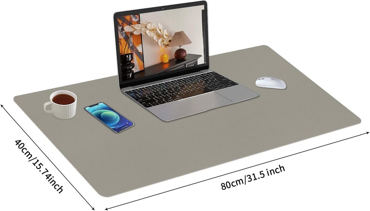 Bloss Leather Desk Pad and Keyboard Wrist Rest, Large Mouse Pad + Keyboard Pad+Mouse Wrist Support, Non-Slip Desk Mat Protector for Office, Home(31.5×15.7 Inches,Beige)