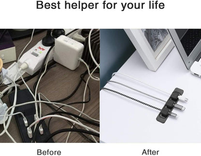 Magnetic Cable Organizer, Magnetic Cable Clips, Cable Holder Clips Organizer, Desktop Cord Management for All Wires (2 Pack, White)