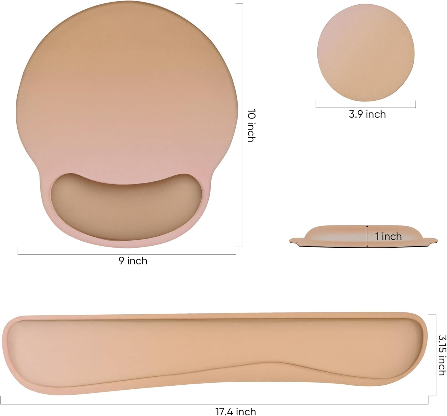 RICHEN Ergonomic PU Leather Keyboard Wrist Rest and Mouse Pad with Wrist Support, Memory Foam Set for Computer/Laptop,Gaming and Office, Comfortable for Easy Typing & Pain Relief (PU Brown)