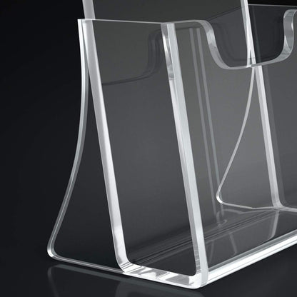 HIIMIEI Brochure Holder 8.5 x 11 inches, Acrylic Flyer Holder with 2 Pack, Plastic Stands for Displaying Magazines, Pamphlets, Literature, Brochures, Booklets, Menu
