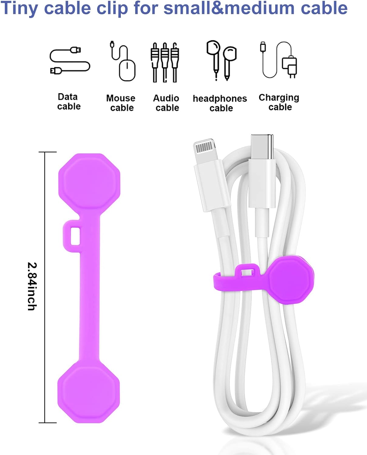 8PCS Silicone Magnetic Cable Ties & Clips, Cord Organizer [1S] Management Reusable Magnet Cable Organizer, Phone Cord Holder for Organizing, Bookmark Whiteboard Fridge Magnets etc
