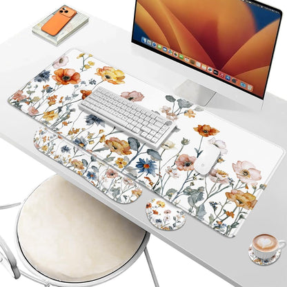 Desk Pad and Keyboard Wrist Rest, Large Mouse Pad + Keyboard Pad+Mouse Wrist Support, Non-Slip Desk Mat Protector for Office, Home 31.5×11.8 Inches Anime Dragon