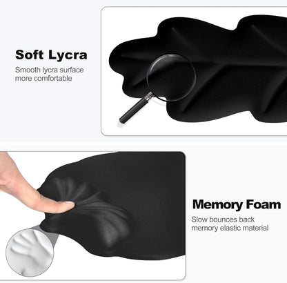 Keyboard Wrist Rest and Mouse Pad with Wrist Support Set, Ergonomic Leaf Shape Mouse Pad with Non-Slip Base, Pain Relief Memory Foam Mousepad for Computer,Laptop,Home Office, Green