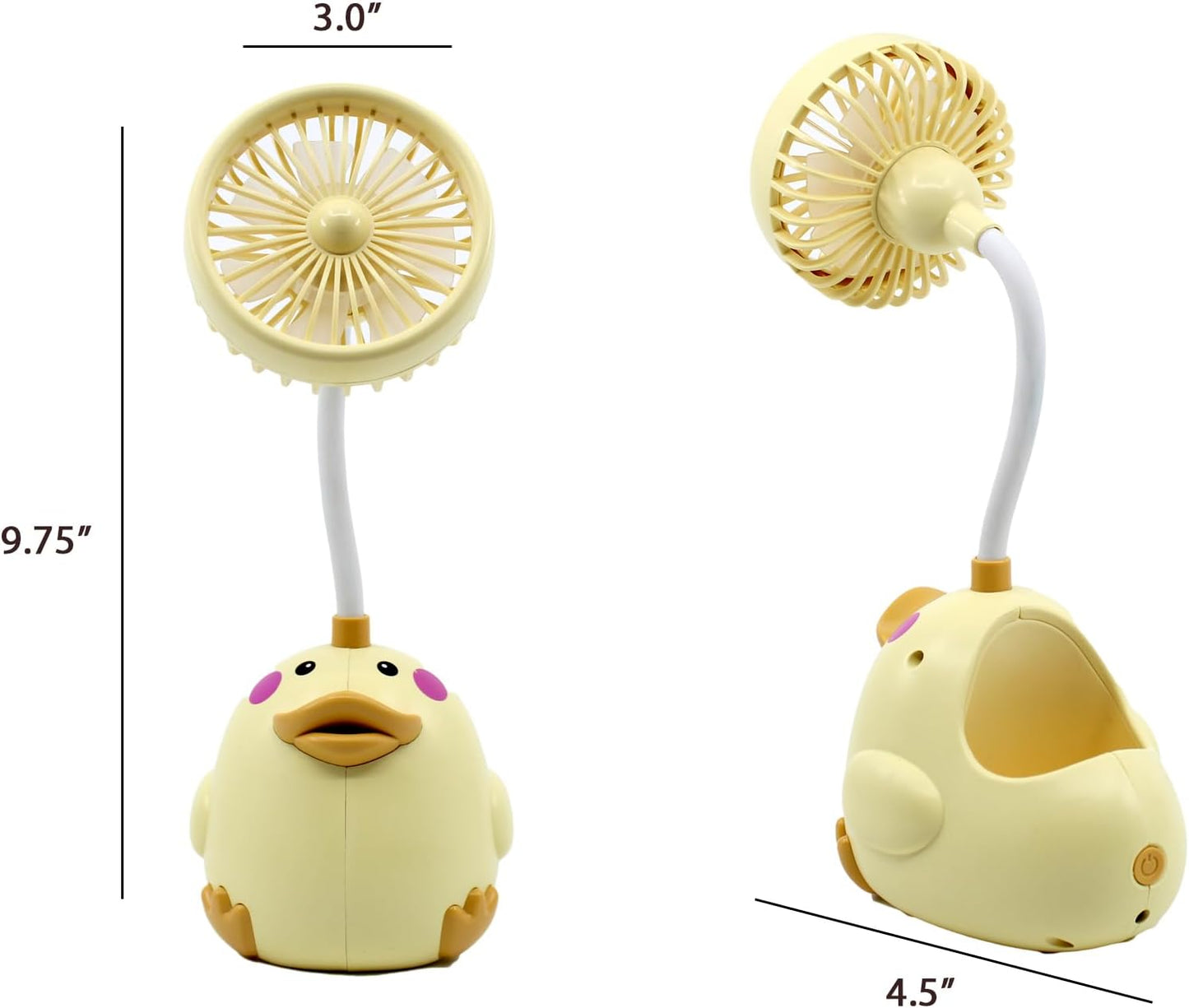 Cute Pink Cat Desk Fan with Pen Holder — Cat Fan for Women, Animal Fan, Funny Office Accessories, Cat Lover Gift, Small USB Fan, Aesthetic Decor