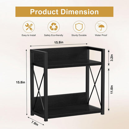 Giikin Countertop Shelf Organizer, 2 Tier Kitchen Spice Rack Organizer for Countertop, Wood Coffee Counter Shelf Organizer for Home (Bamboo, S)