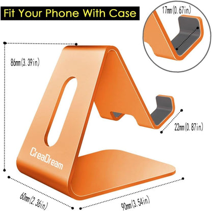 CreaDream Cell Phone Stand, Cradle, Holder, Aluminum Desktop Stand Compatible with Switch, All Smart Phone, iPhone 15 14 13 12 Pro Max Plus Mini Xr X Se 8 SE -Rose Gold