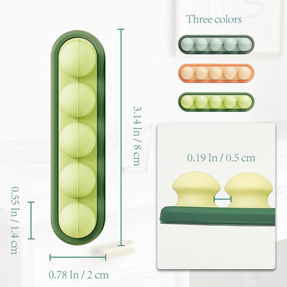 3-Pack Cute Pea Cable Clips – Soft Silicone USB Cable Organizers for Desk, Car, and Nightstand Wire Management