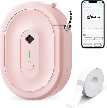 Label Maker Machine with Tape, N12 Portable Bluetooth Label Printer, Wireless Mini Label Makers Thermal Sticker with Multiple Templates for Home, Kitchen, School, Office Organization, Green